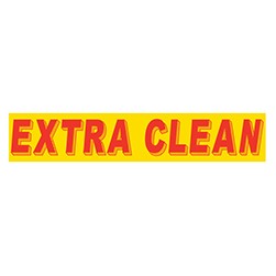 "EXTRA CLEAN" Red/Yellow Rectangle Slogan Vinyl Sticker