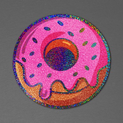 5" x 5" Vinyl Die Cut Glitter Sticker 6mil