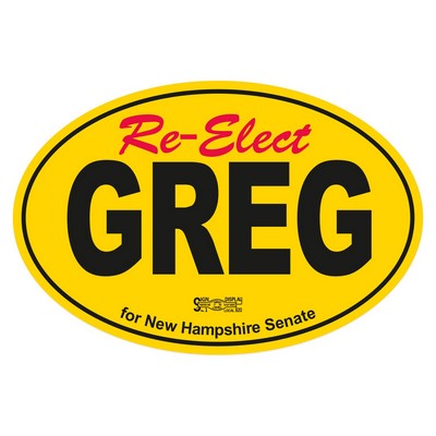 Bumper Sticker | Oval | 4" x 6" | Yellow Vinyl