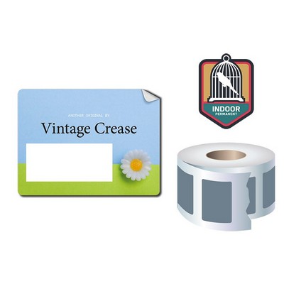 Roll Stickers / Decal - Indoor Permanent - 4x3 Rectangle Shape