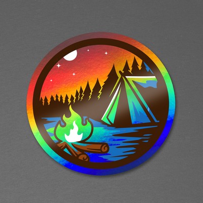 4" x 4" Vinyl Die Cut Holographic Sticker 6mil