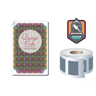 Roll Stickers / Decal - Indoor Permanent - 6x4 Rectangle Shape