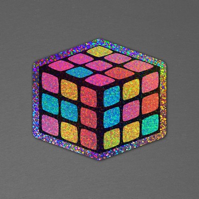 5" x 4" Vinyl Die Cut Glitter Sticker 6mil