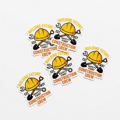 .004 Custom Shape White Matte Vinyl / low tack adh Decals (17 to 24 sq in) Full Color