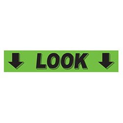 "LOOK" Green/Black Rectangle Slogan Vinyl Sticker
