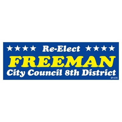 Bumper Sticker | Rectangle | 3 3/4" x 11 1/2" | White Vinyl