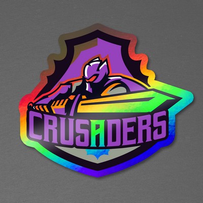 5" x 4" Vinyl Die Cut Holographic Sticker 6mil