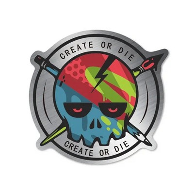 1" Brushed Aluminum Stickers